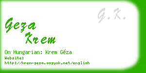 geza krem business card